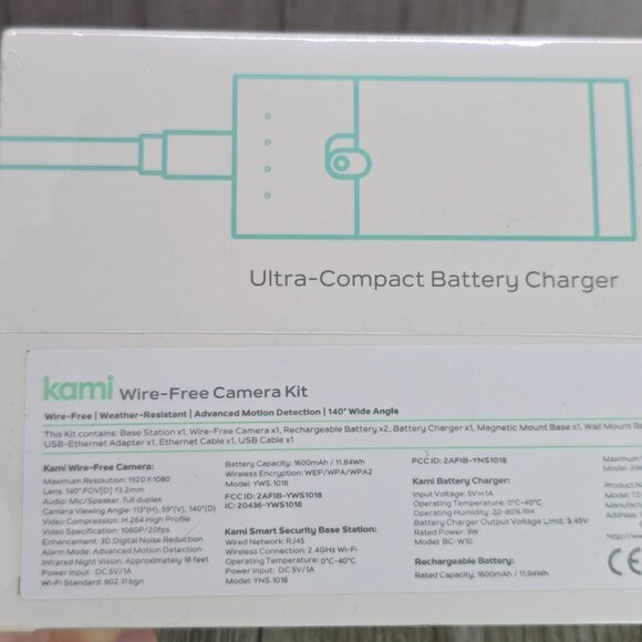 Kami Wire Free Indoor Outdoor Surveillance Camera Kit 1080p WiFi NEW SEALED - Picture 3 of 4